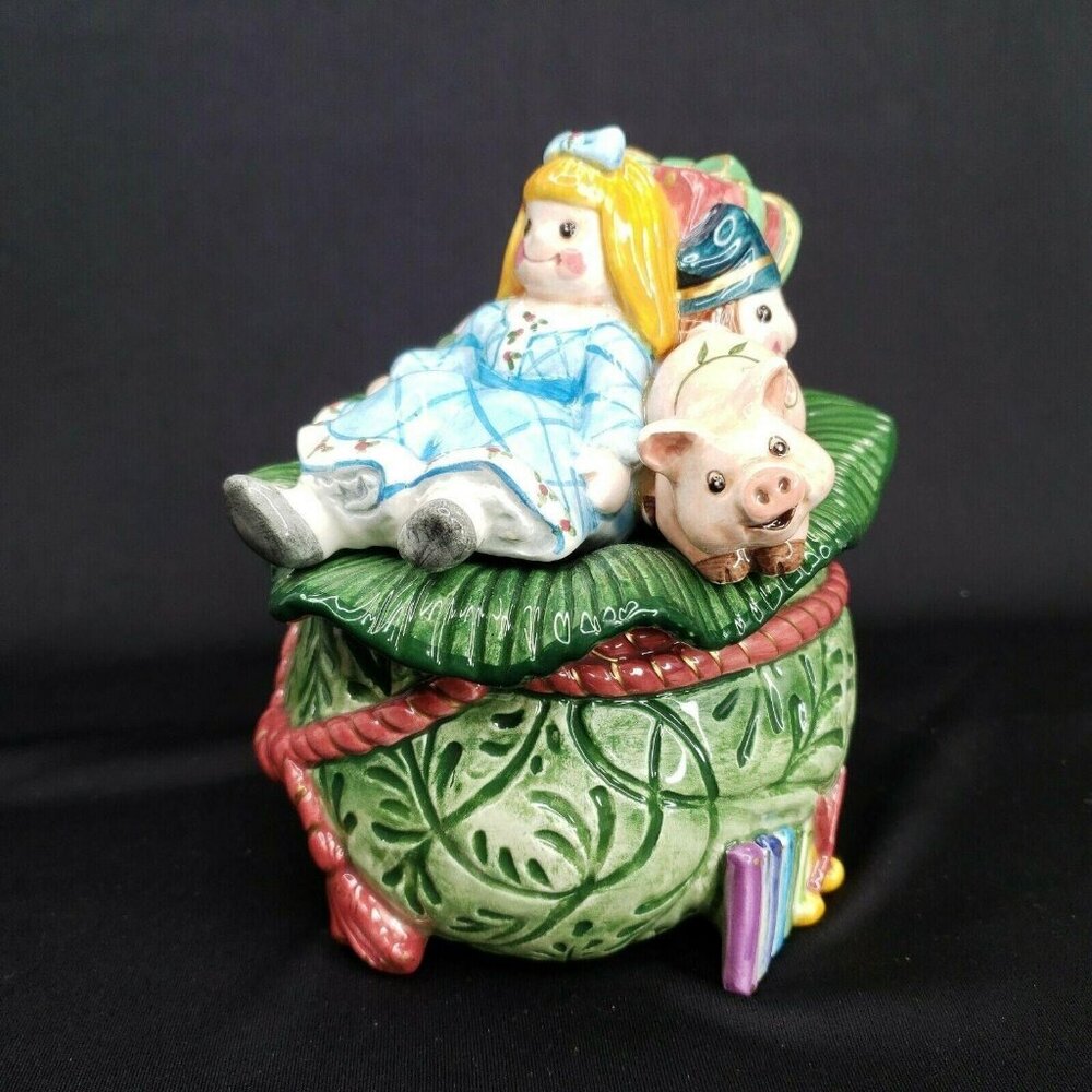 Fitz and Floyd Old‎ Fashioned Christmas Lidded Candy Jar Trinket Box Sugar Bowl